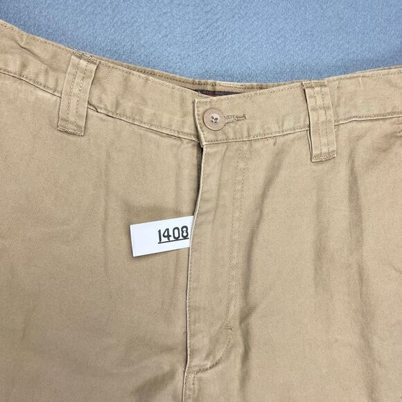 Moose Creek Pants Mens 36x30 Beige Flannel Lined Cargo Khaki Loose Straight Leg - Picture 10 of 11
